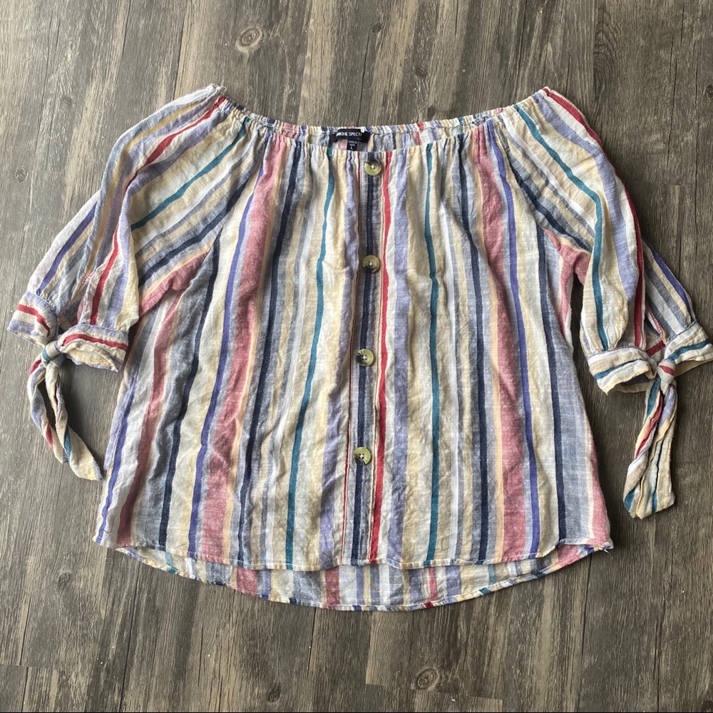 Striped Off the Shoulder Top